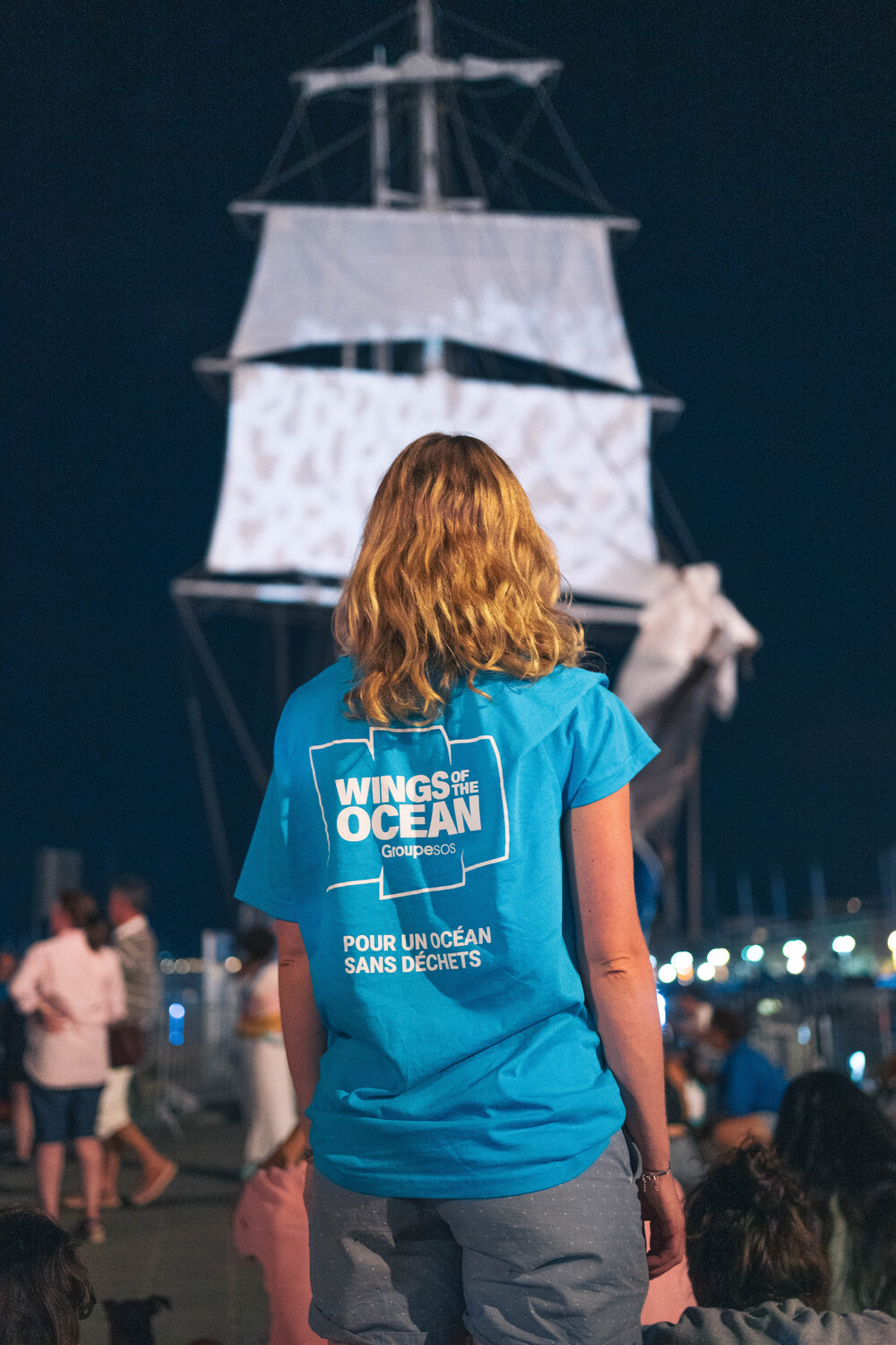 Projection visiophare sur les voiles du Kraken le 13 septembre à Marseille