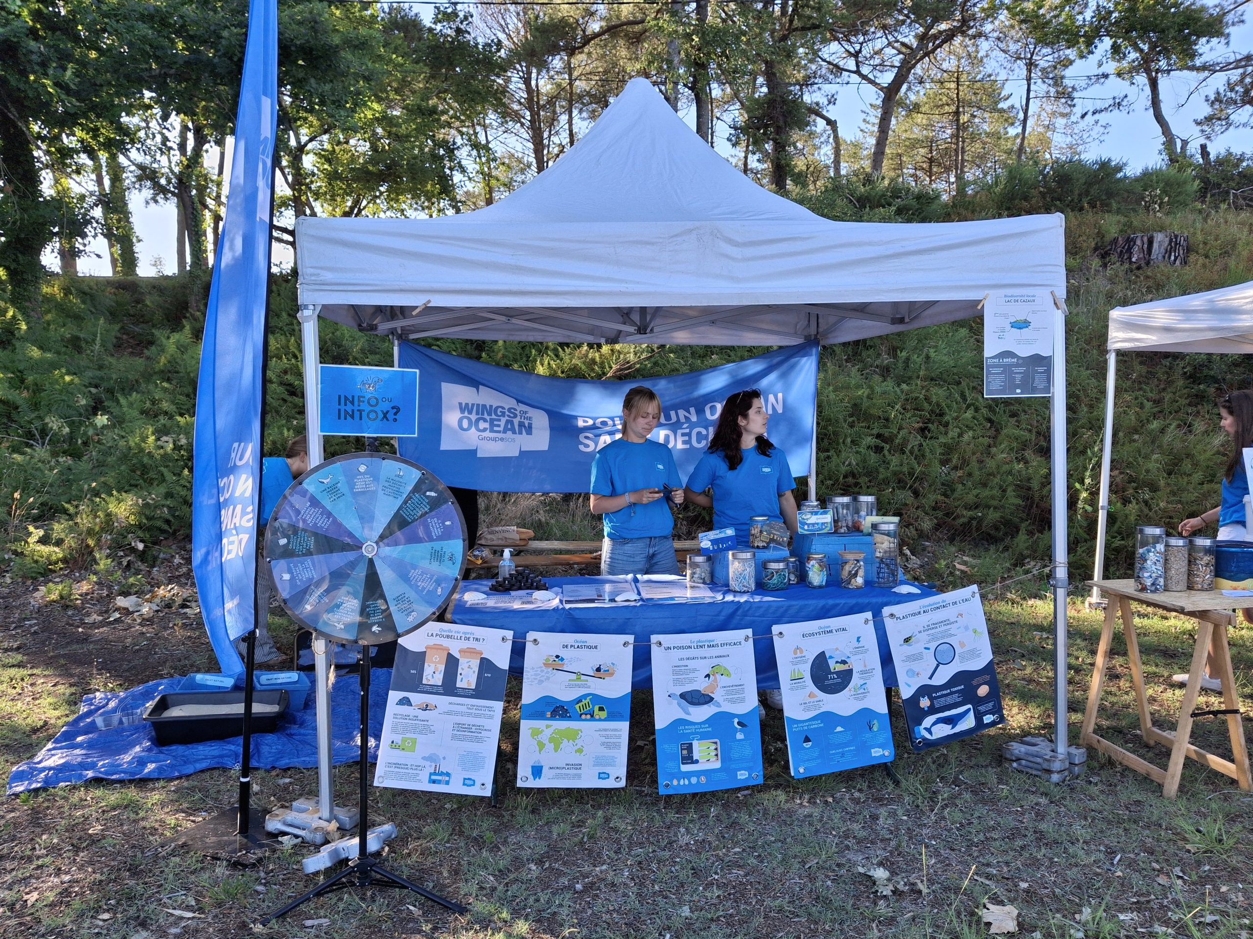 Stand de sensibilisation lors du Caraïbos Lacanau Pro
