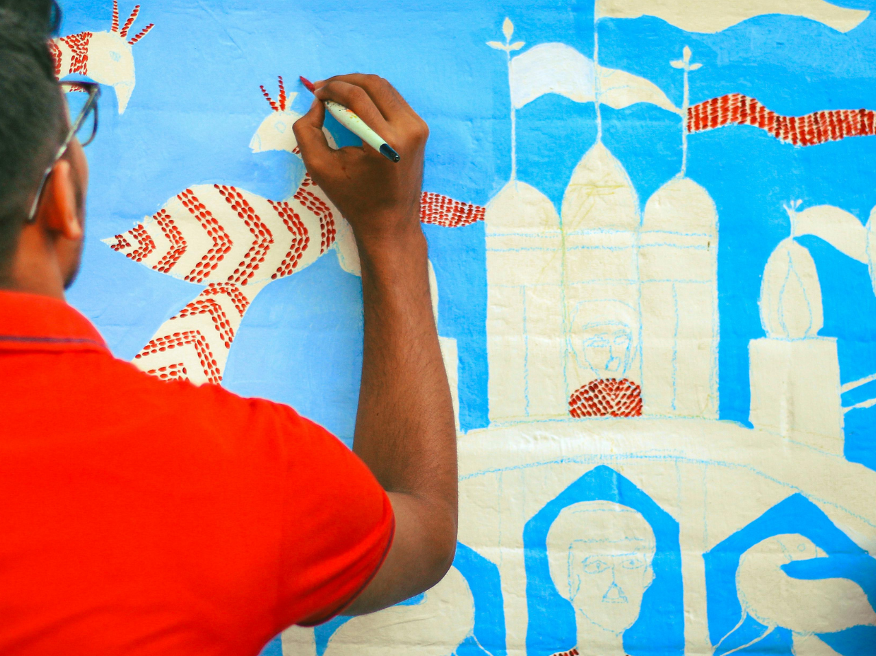 Fresque participative pour la journée de l'océan à Nantes