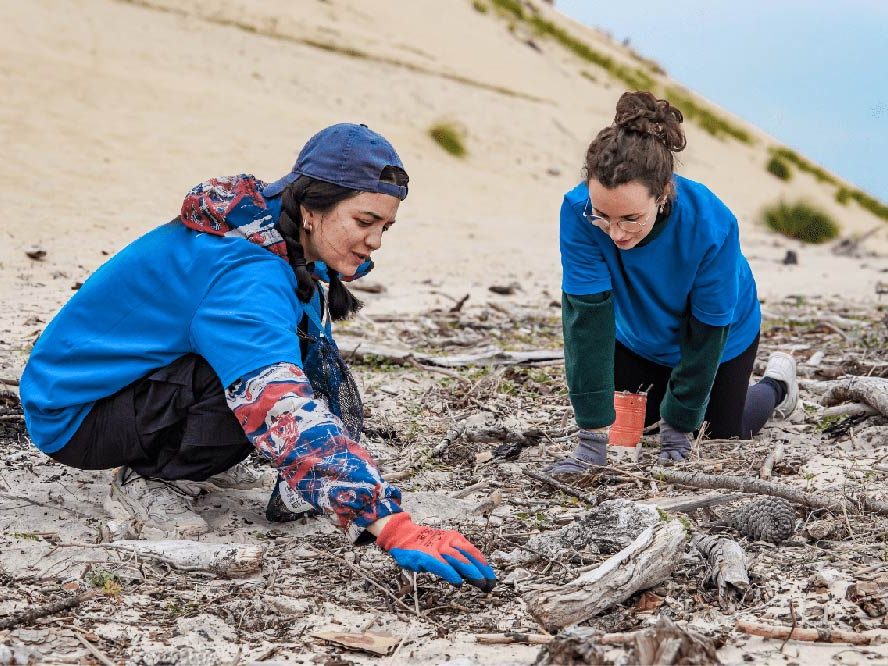 Ramassage de déchets à la plage de la Dune du Pilat
